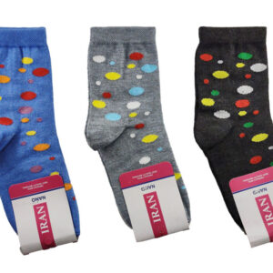 جوراب دخترانه نانو عطری مدل خال‌رنگی